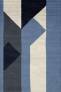 Judy Ross Hand-Knotted Custom Wool Perspective Rug ocean blue/cream/dark grey/navy